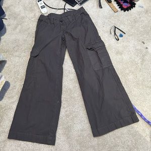 brandy melville low rise gray cargo pants